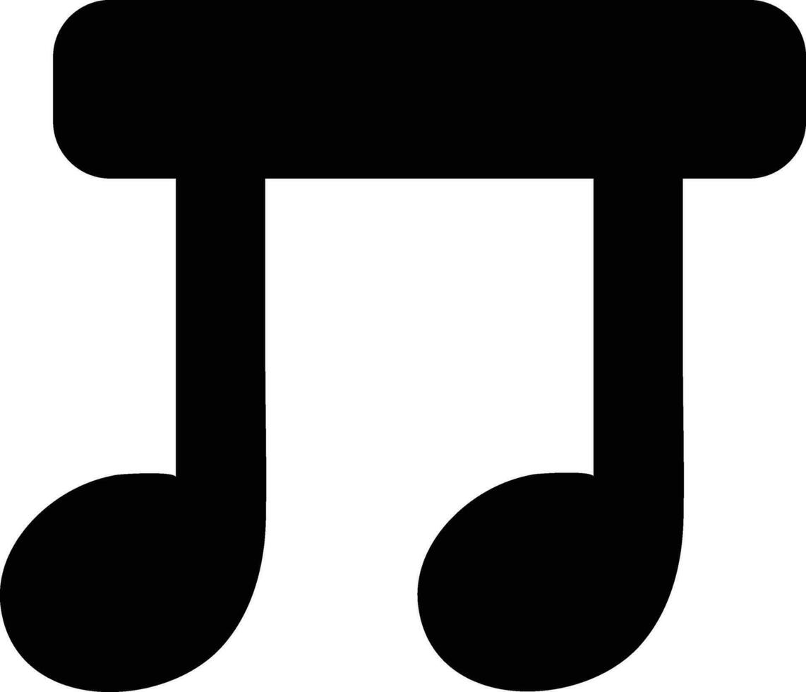 Music note isolated in black color. vector