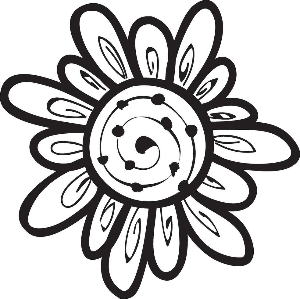Hand drawn flower design . vector