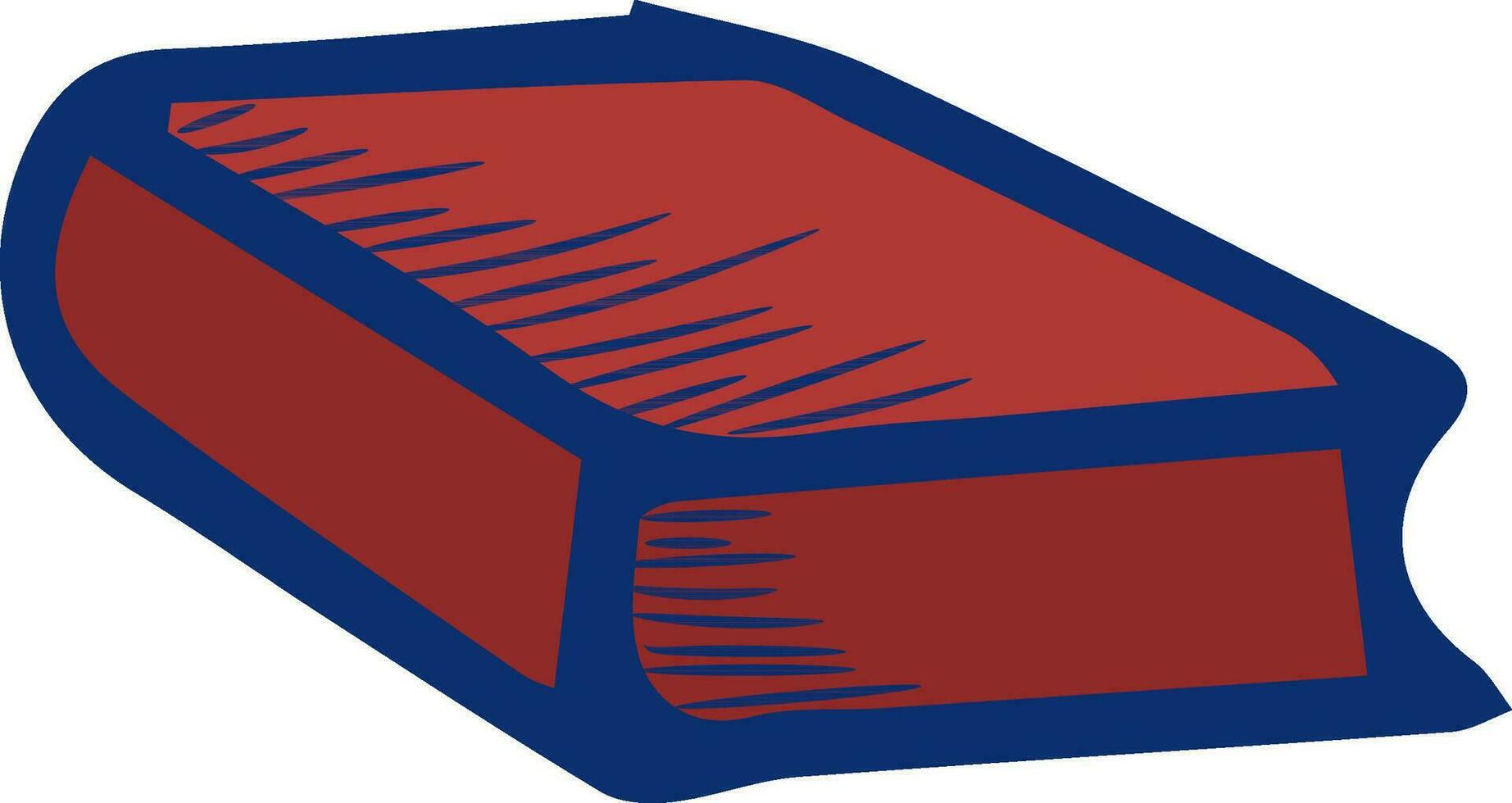 Closed book in red and blue color. vector