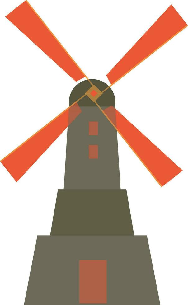 Flat illustration of a windmill. vector