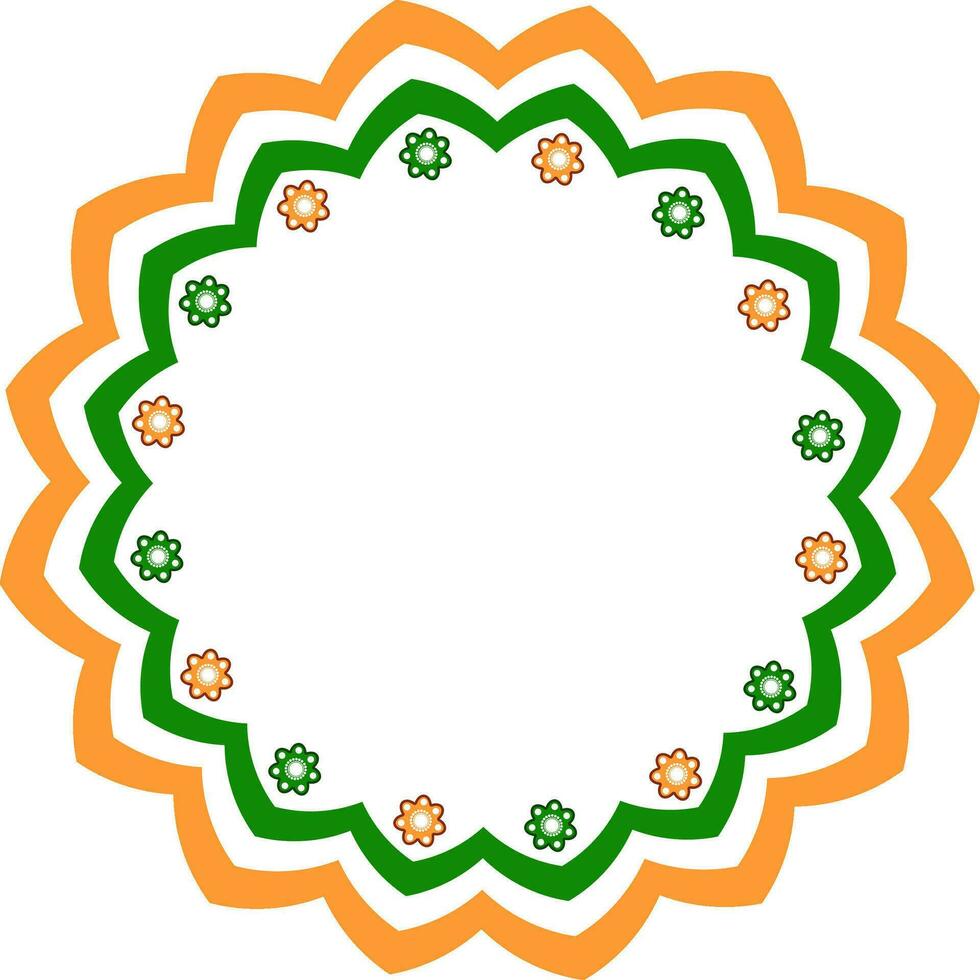 Artistic frame in saffron and green colors. vector