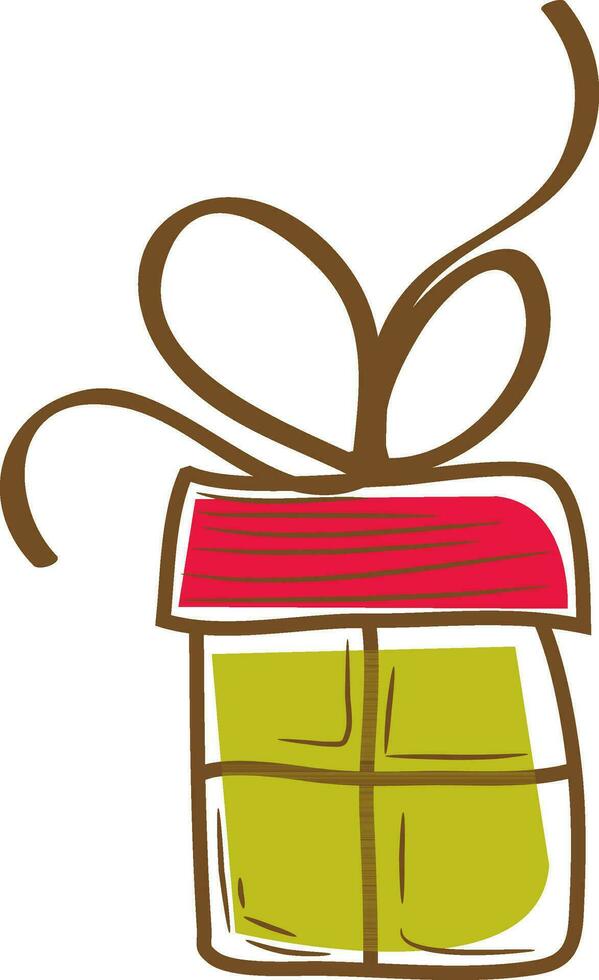 Illustration of gift box with ribbon. vector
