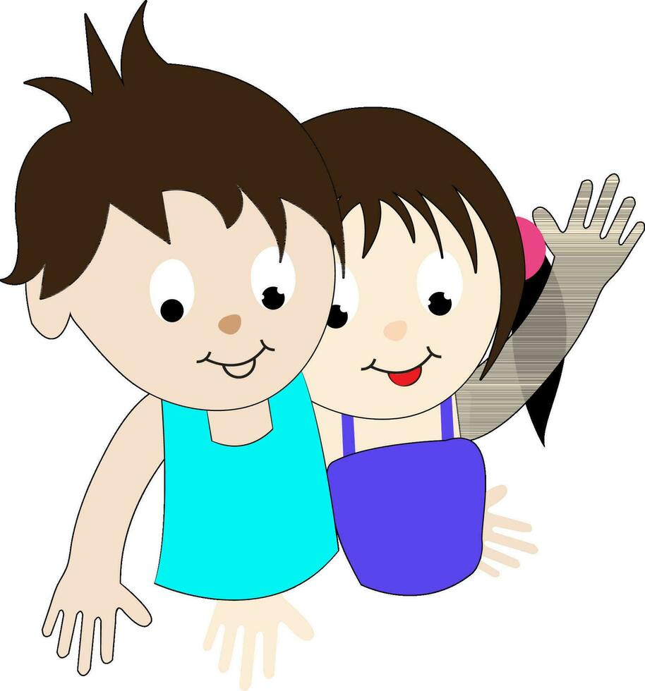 Character of boy and girl. vector