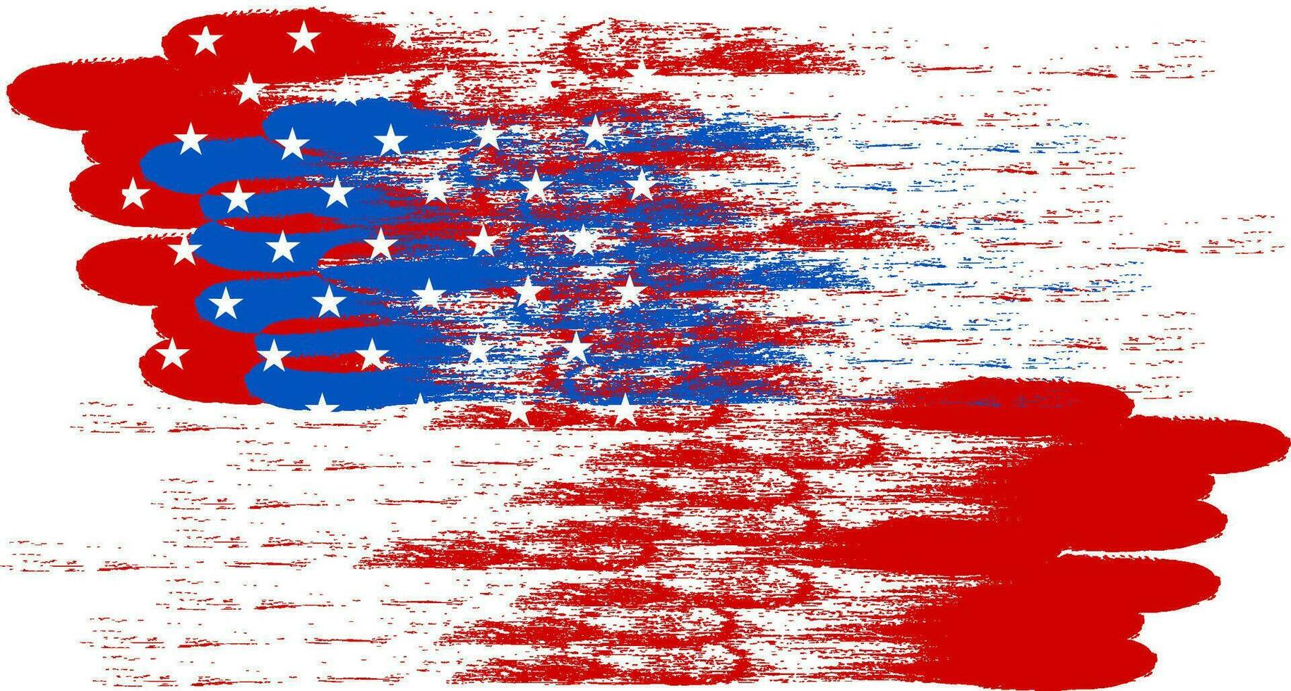 American Flat colors abstract brush strokes. vector