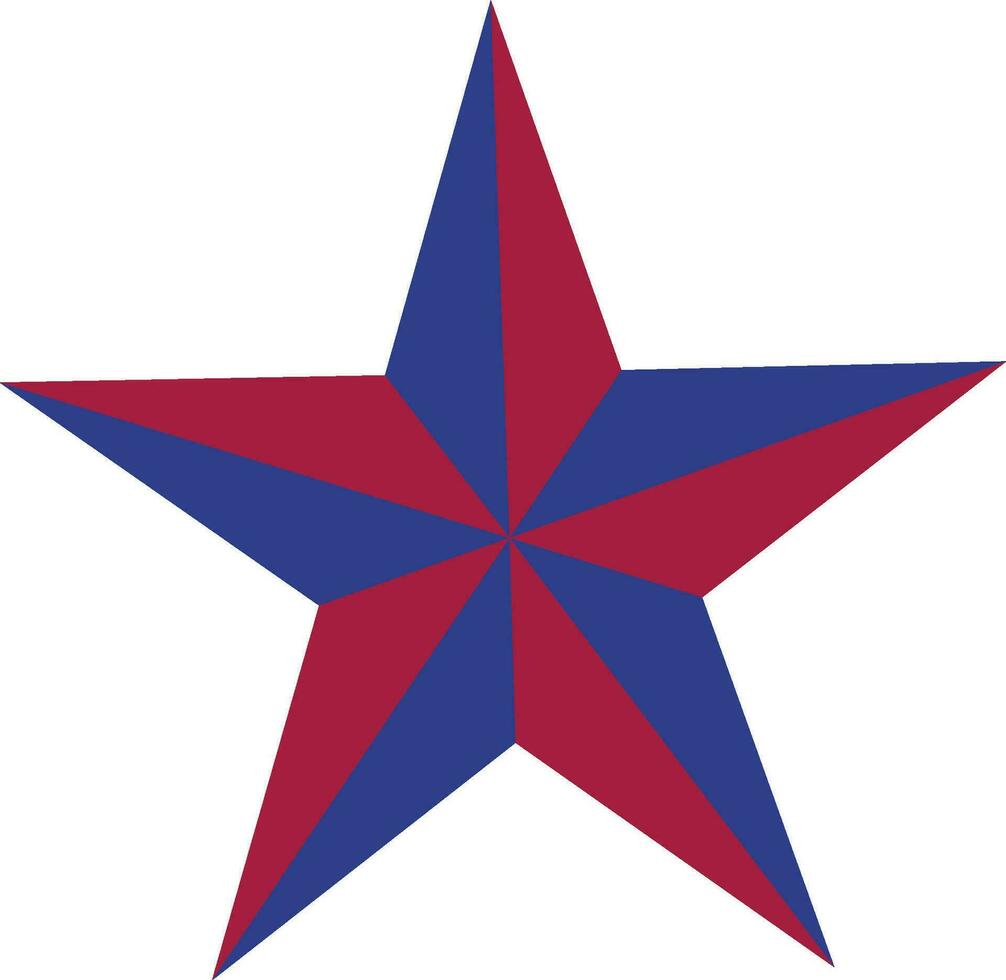 Red and Blue star for 4th of July. vector