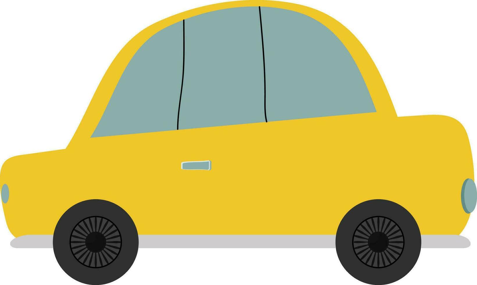 Flat doodle illustration of car. vector