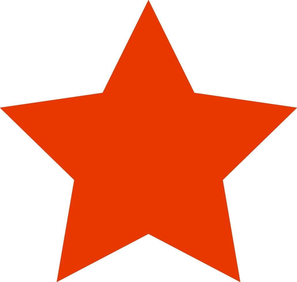 Red color vector icon of star.