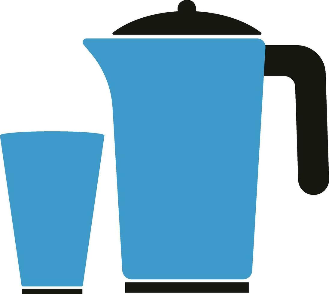 ilustración de agua jarra con vaso. vector