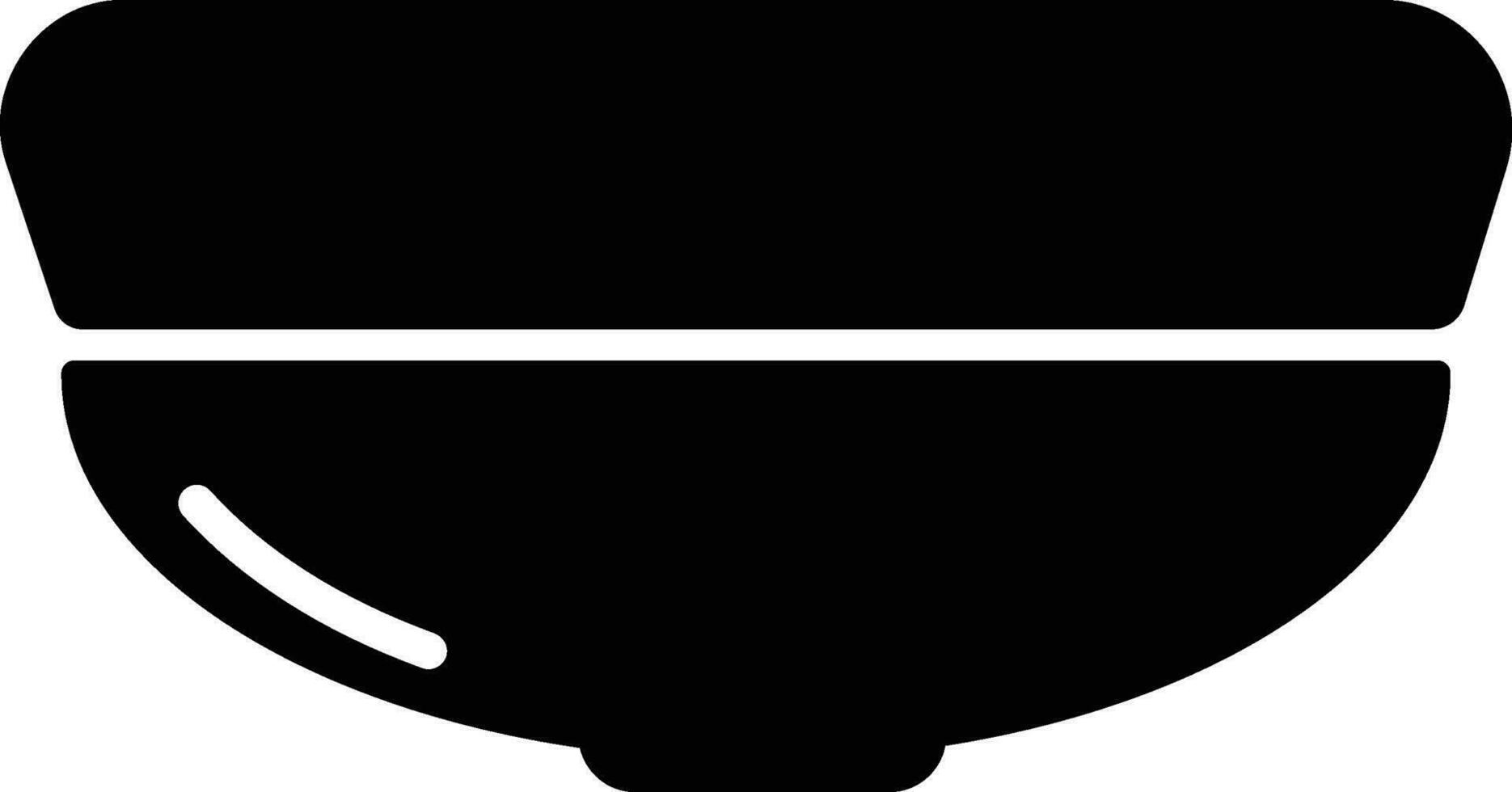 Black Sign or Symbol of a Bowl. vector