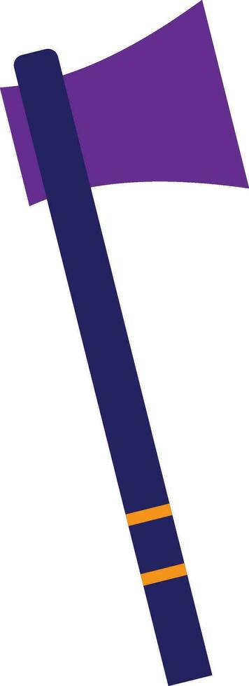 Purple and blue axe in flat style. vector