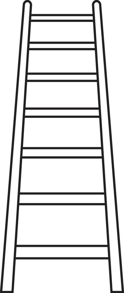 Ladder or stair in black line art. vector
