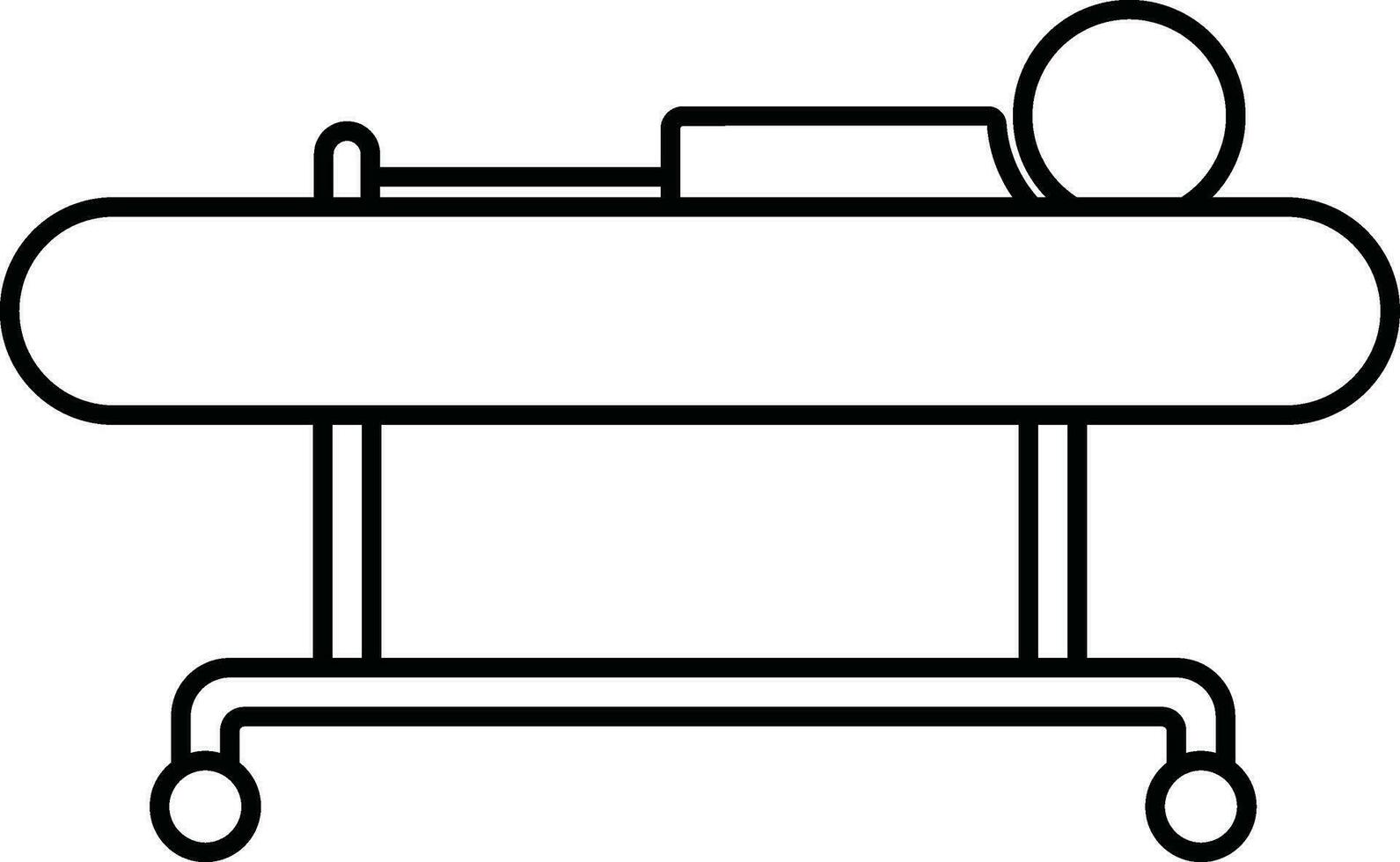 Illustration of hospital bed icon in flat style. vector