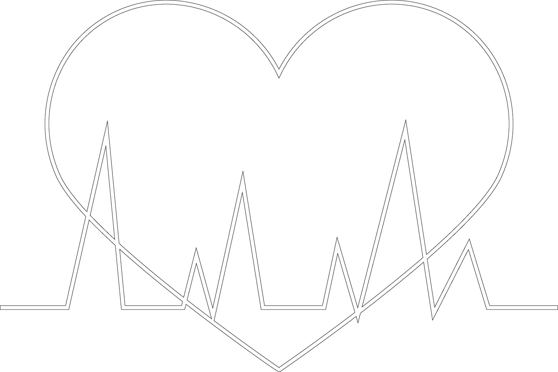 Illustration of heart beating in black line art. 24911366 Vector Art at