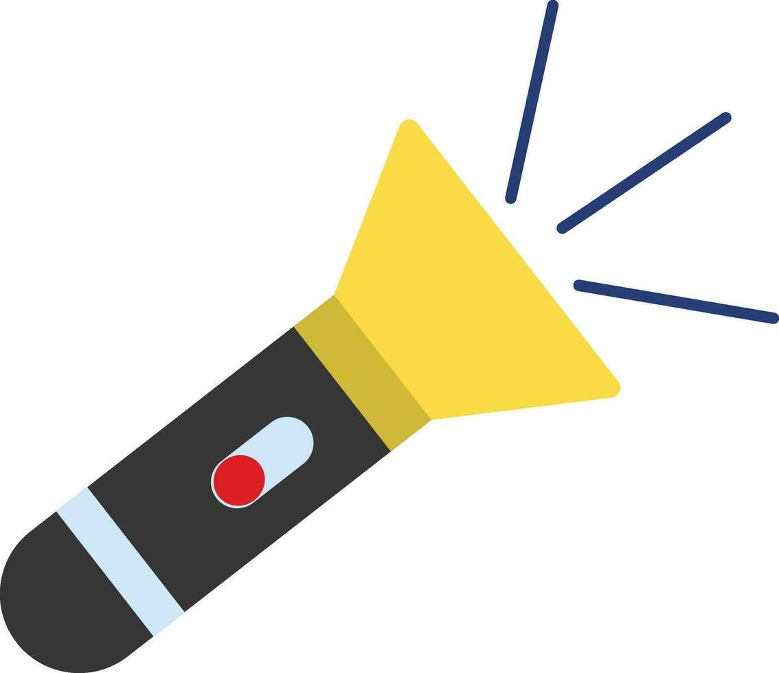 Colorful icon of torch for lighting in isolated. vector