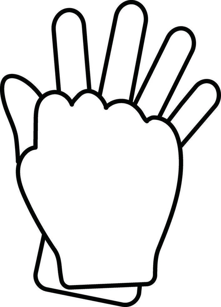 Illustration of hand glove icon in flat style. vector
