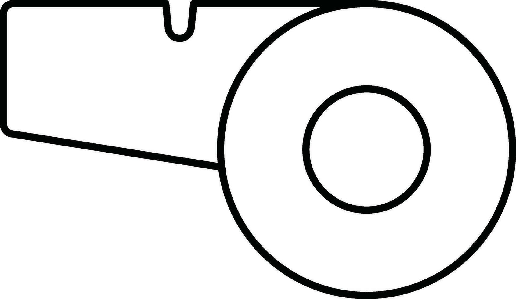 Stroke style of icon of whistle in flat style. vector