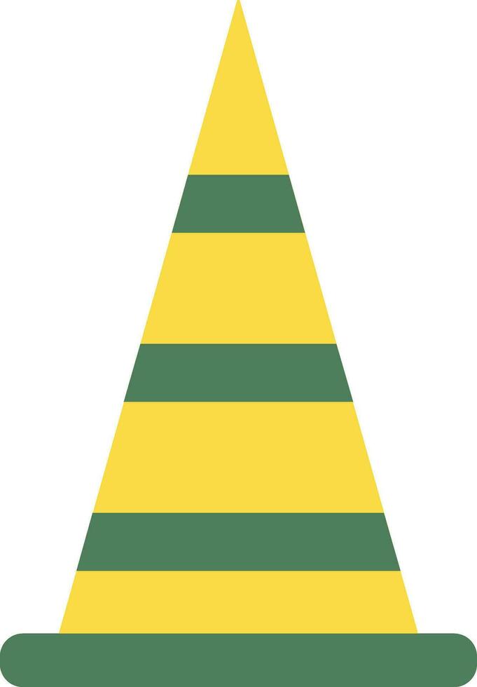 Illustration of traffic cone icon in flat design. vector