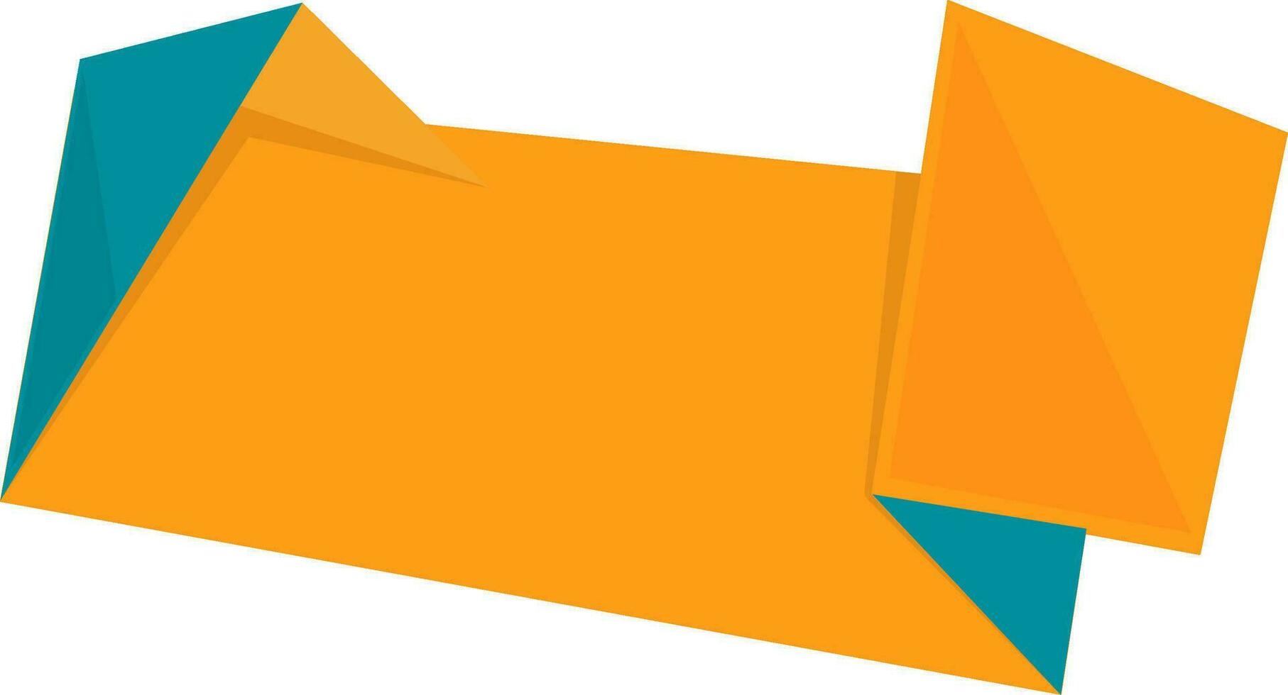 Paper origami ribbon or label in creative style. vector
