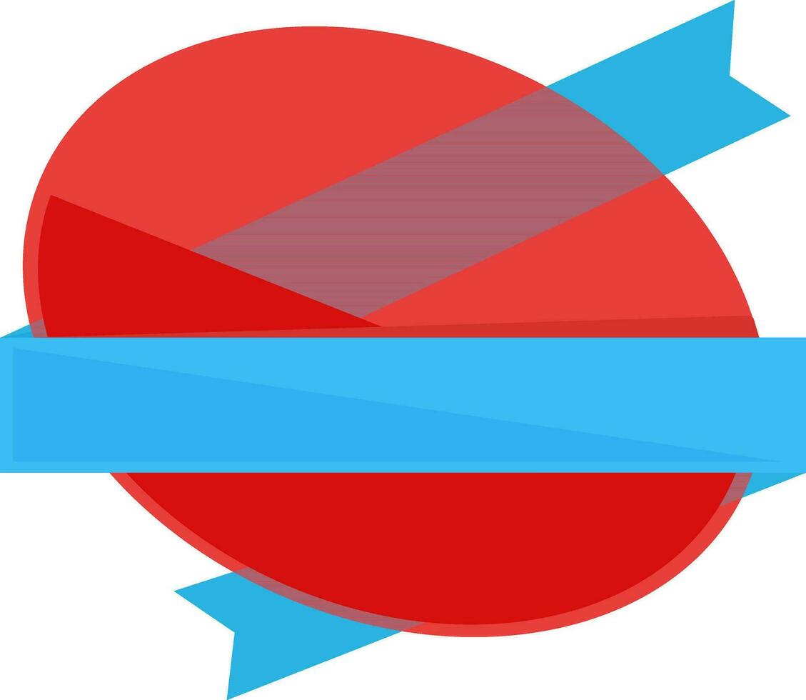 Badge with blue color ribbon for business concept. vector