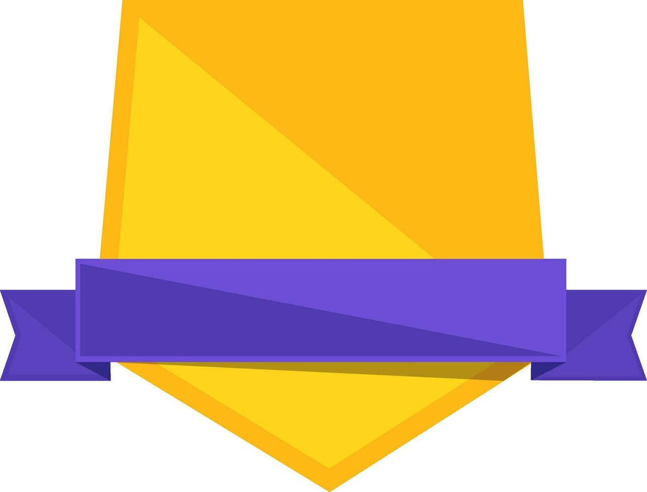 Badge style ribbon in purple and yellow color. vector