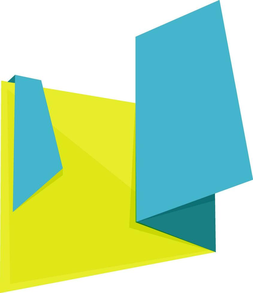 Illustration of ribbon in green and blue color. vector