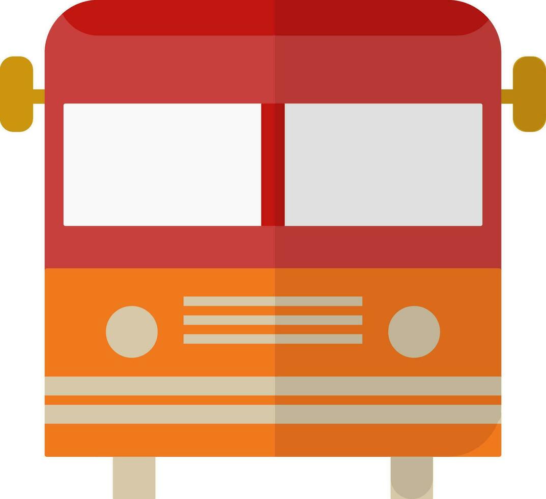 Front view of bus in flat style. vector