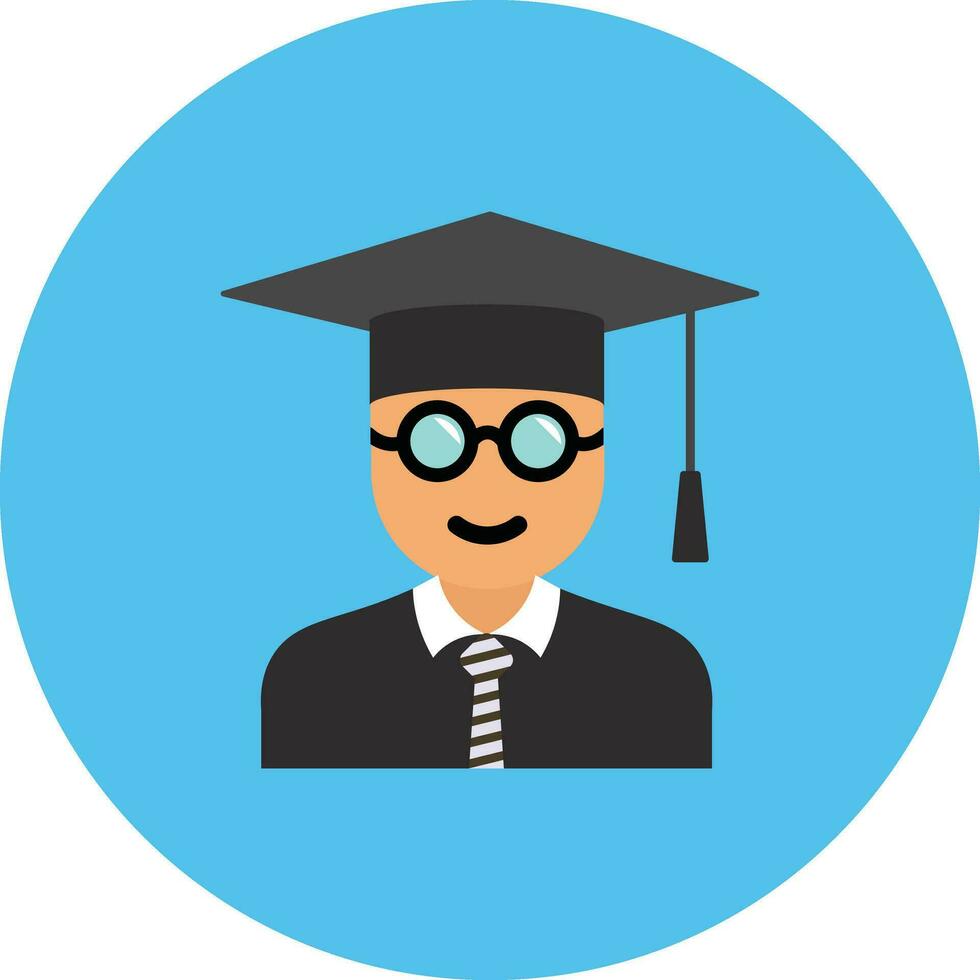 studen icono con colegio vestir y vistiendo graduación gorra. vector