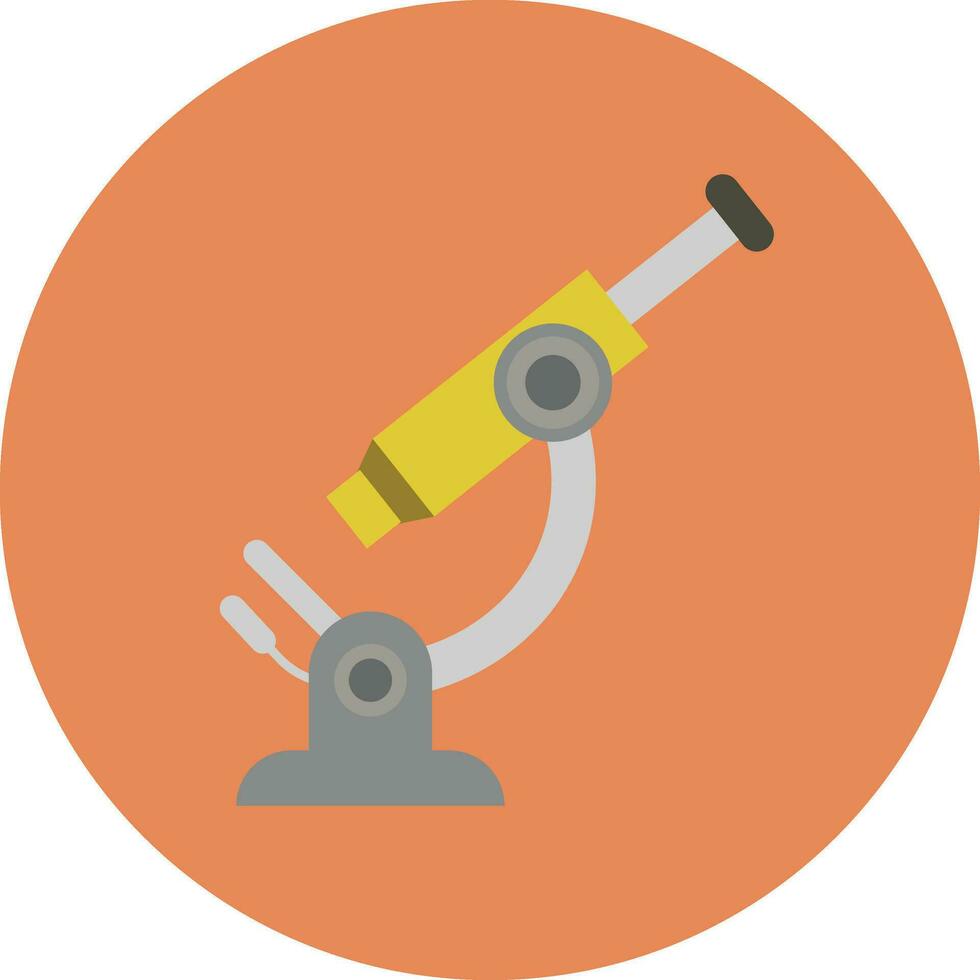 Illustration of microscope icon on round background. vector
