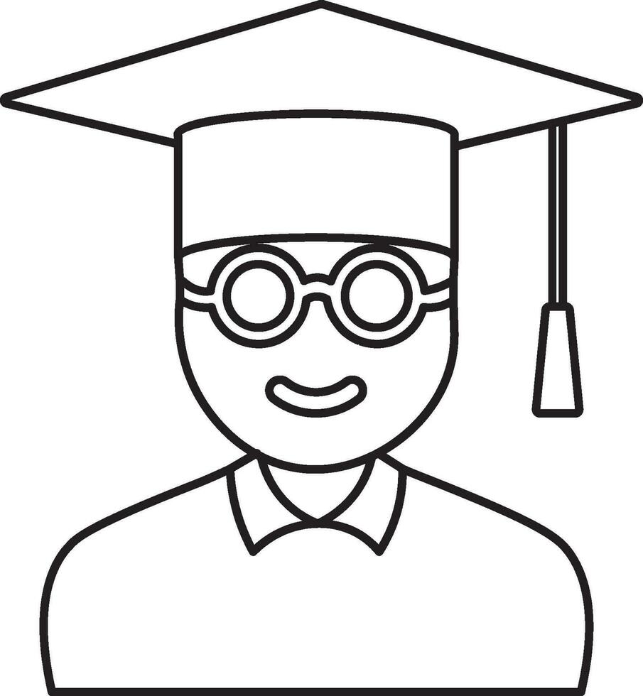 studen icono con colegio vestir y vistiendo graduación gorra. vector