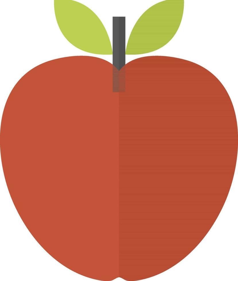 Flat icon of an Apple with leaves. vector