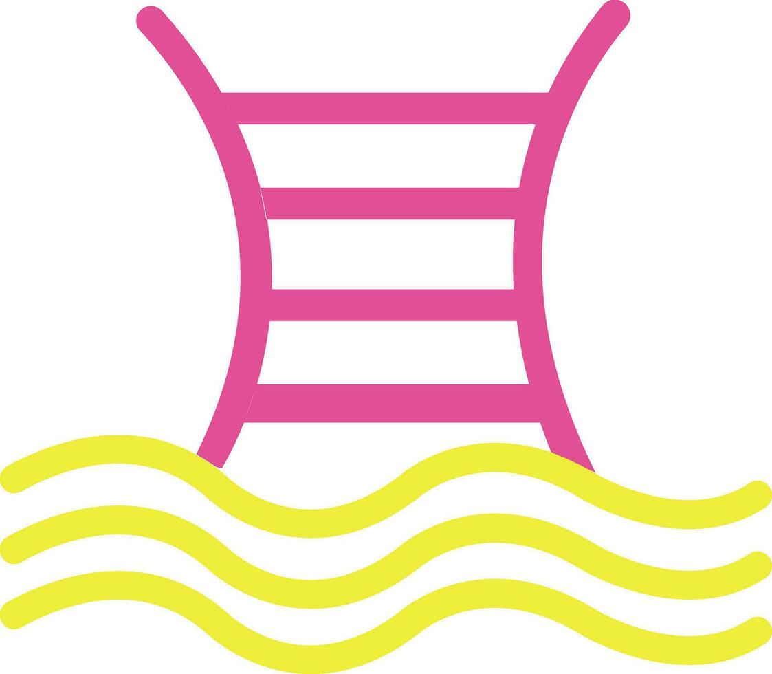 Pink and yellow pool ladder. vector