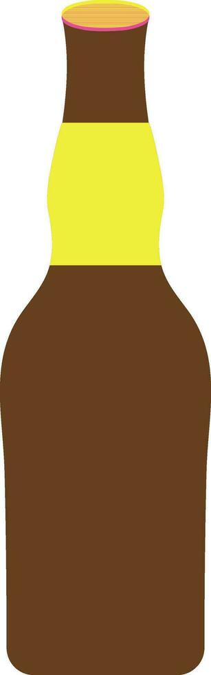 Brown and yellow bottle. vector
