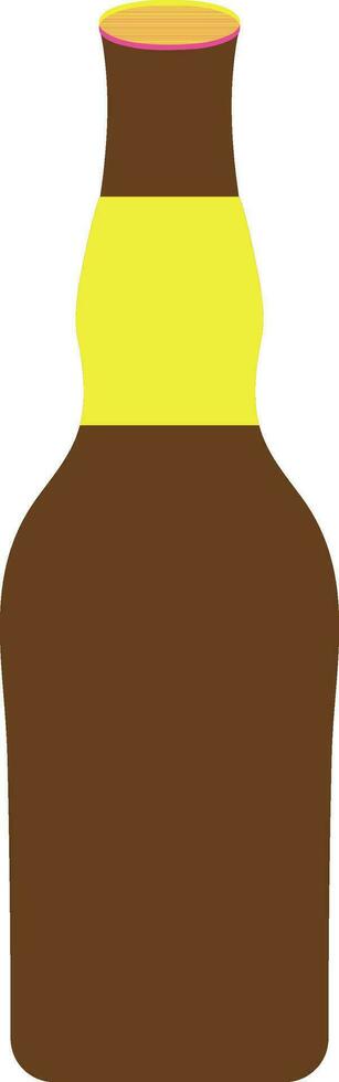 Brown and yellow bottle. vector