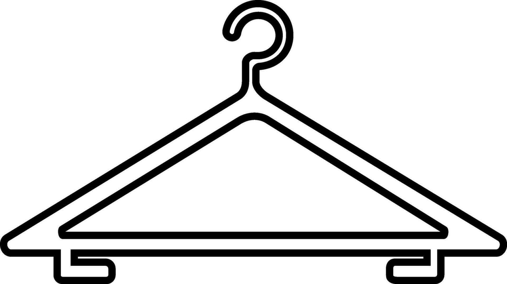 Black line art hanger in flat style. vector