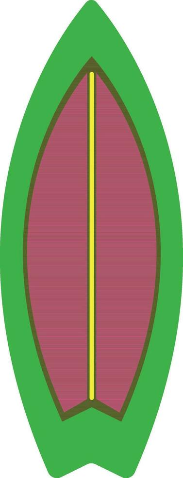 verde y rosado tabla de surf en plano estilo. vector