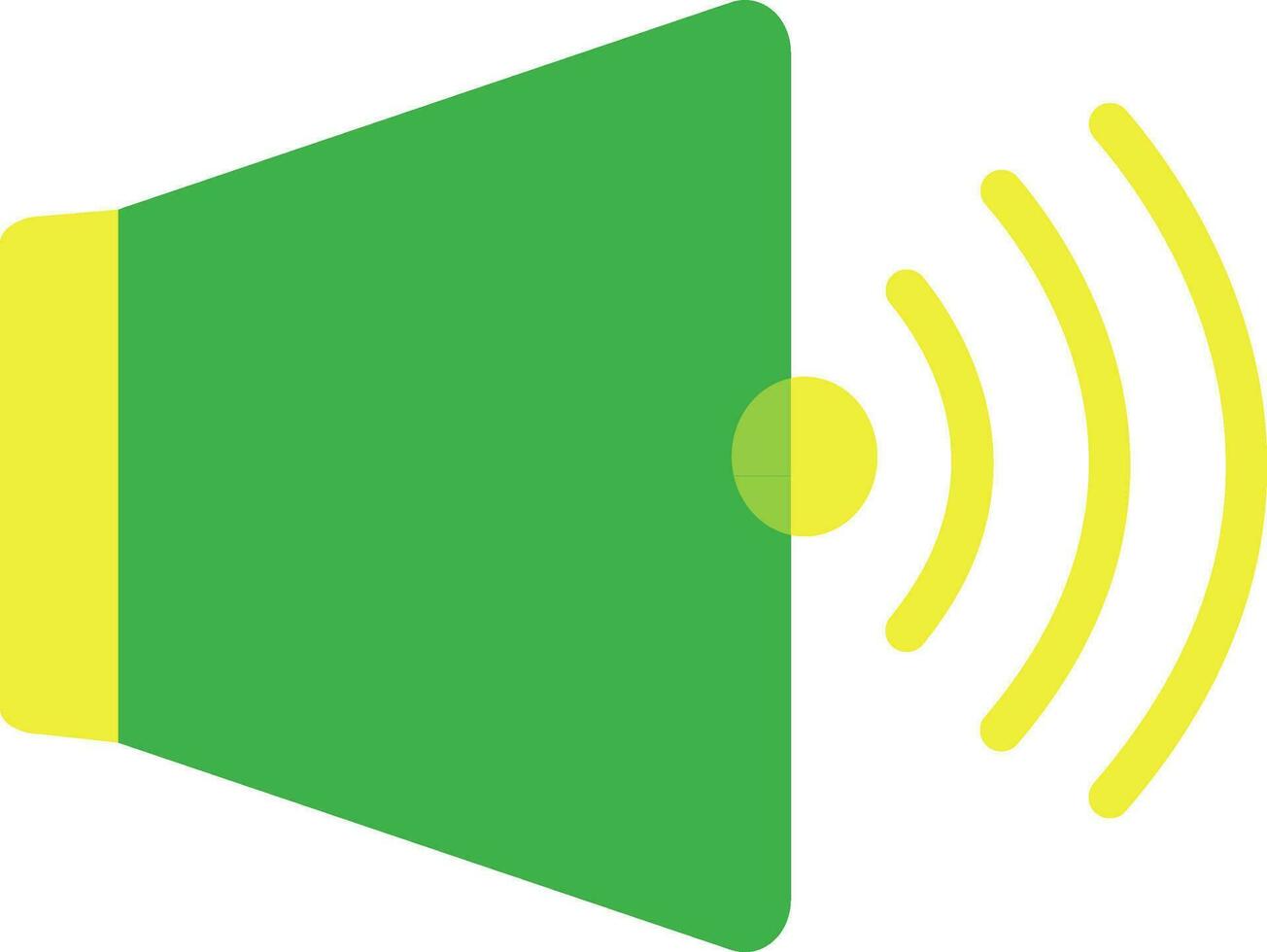 Loudspeaker in green and yellow color. vector