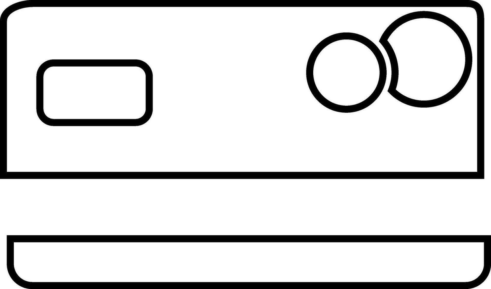 Black line art illustration of a credit card. vector
