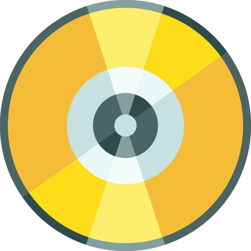 Isolated glossy yellow disc. vector