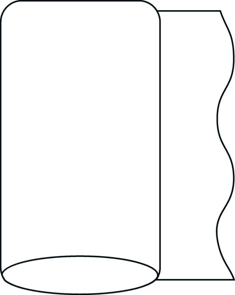 Line art cloth roll on white background. vector