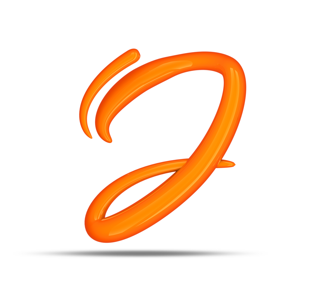 3d alphabet calligraphy style, 3d rendering png