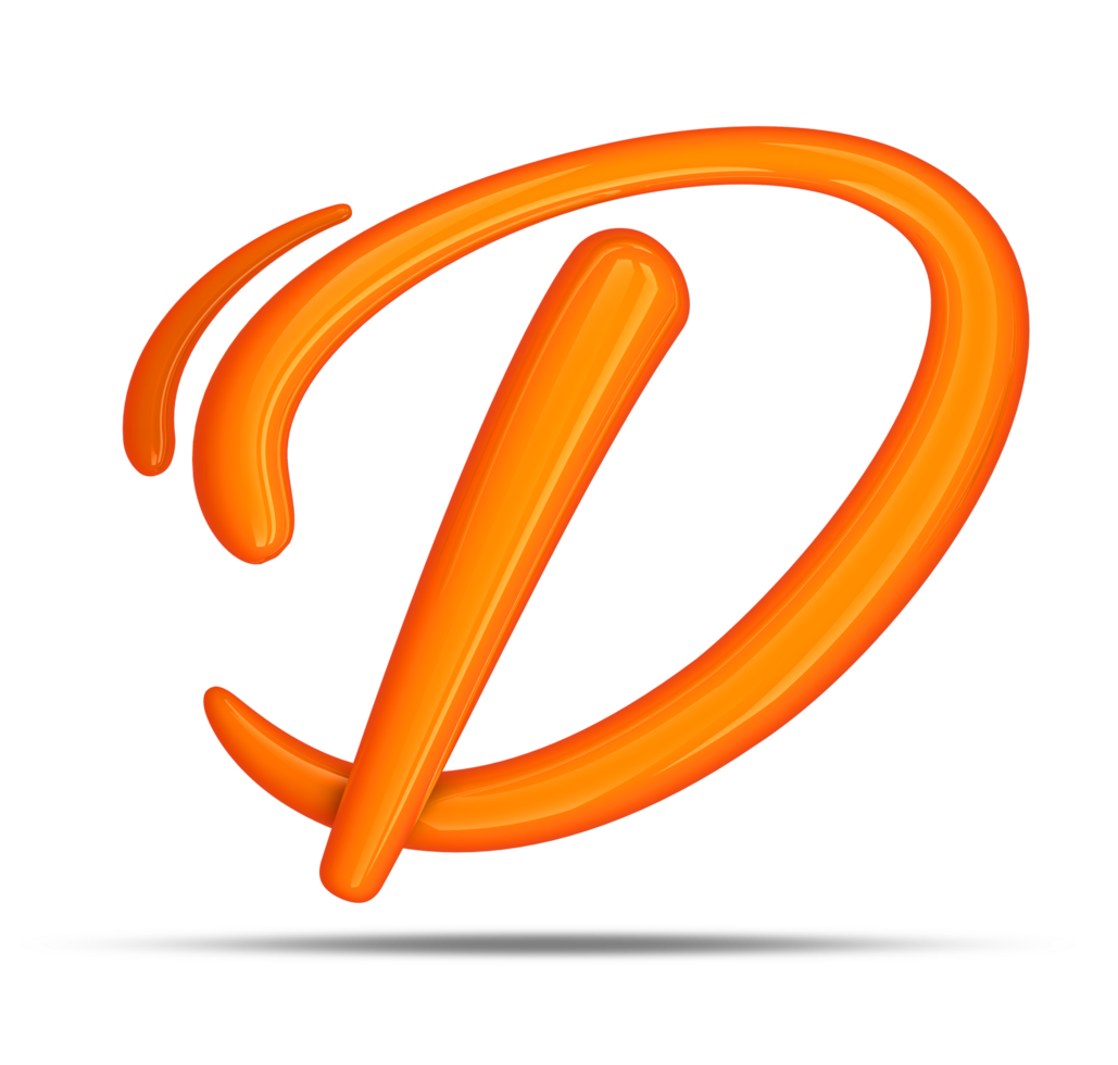 3d alphabet calligraphy style, 3d rendering png