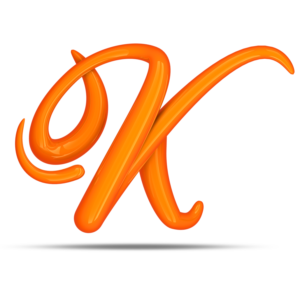 3d alphabet calligraphy style, 3d rendering png