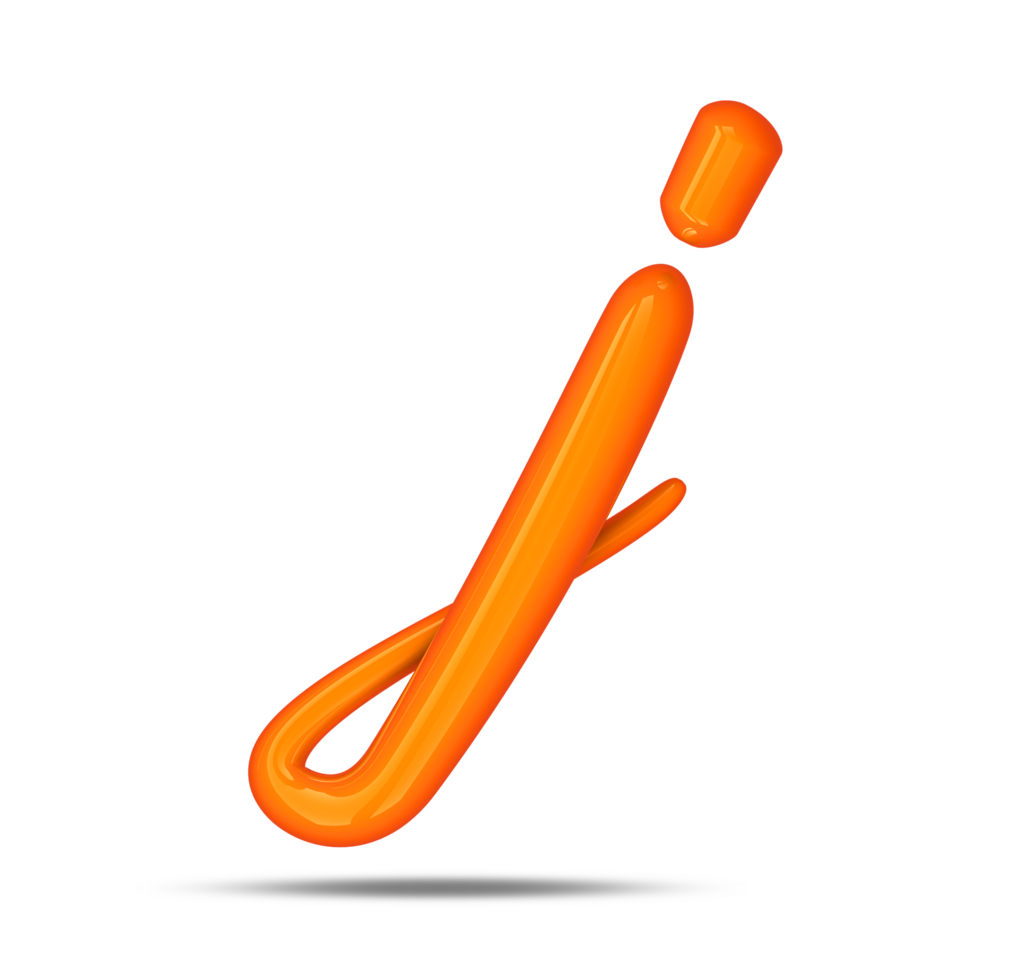 3d alphabet calligraphy style, 3d rendering png