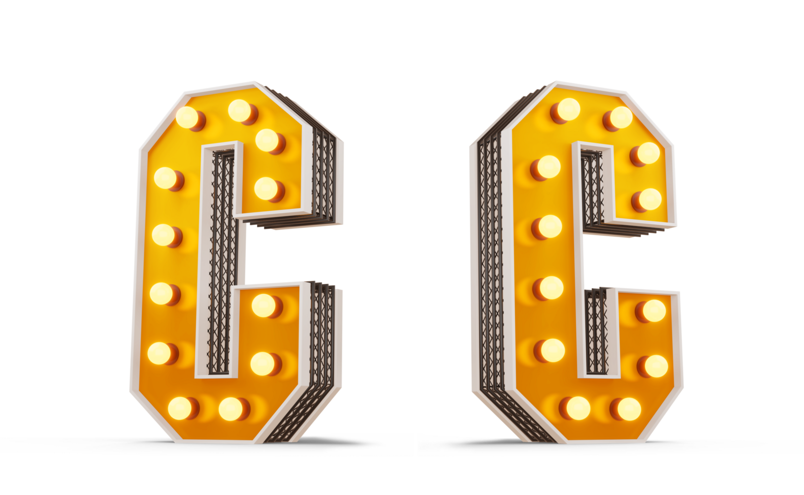 Broadway Stil Licht Birne Alphabet, 3d Rendern png