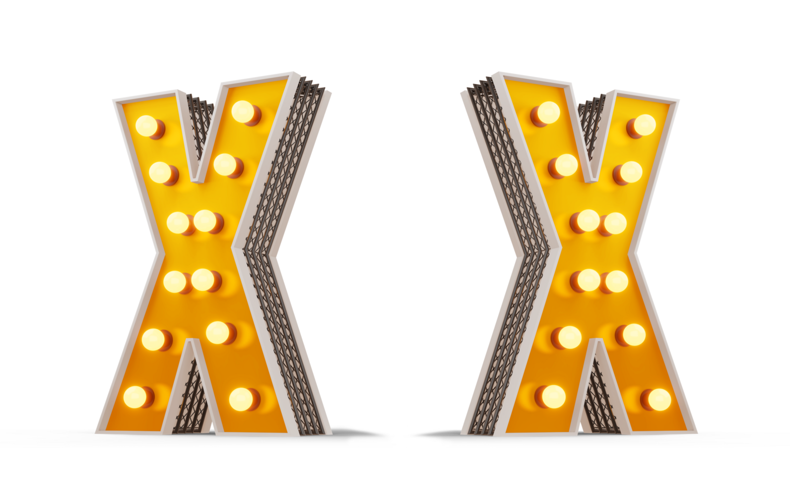 Broadway Stil Licht Birne Alphabet, 3d Rendern png