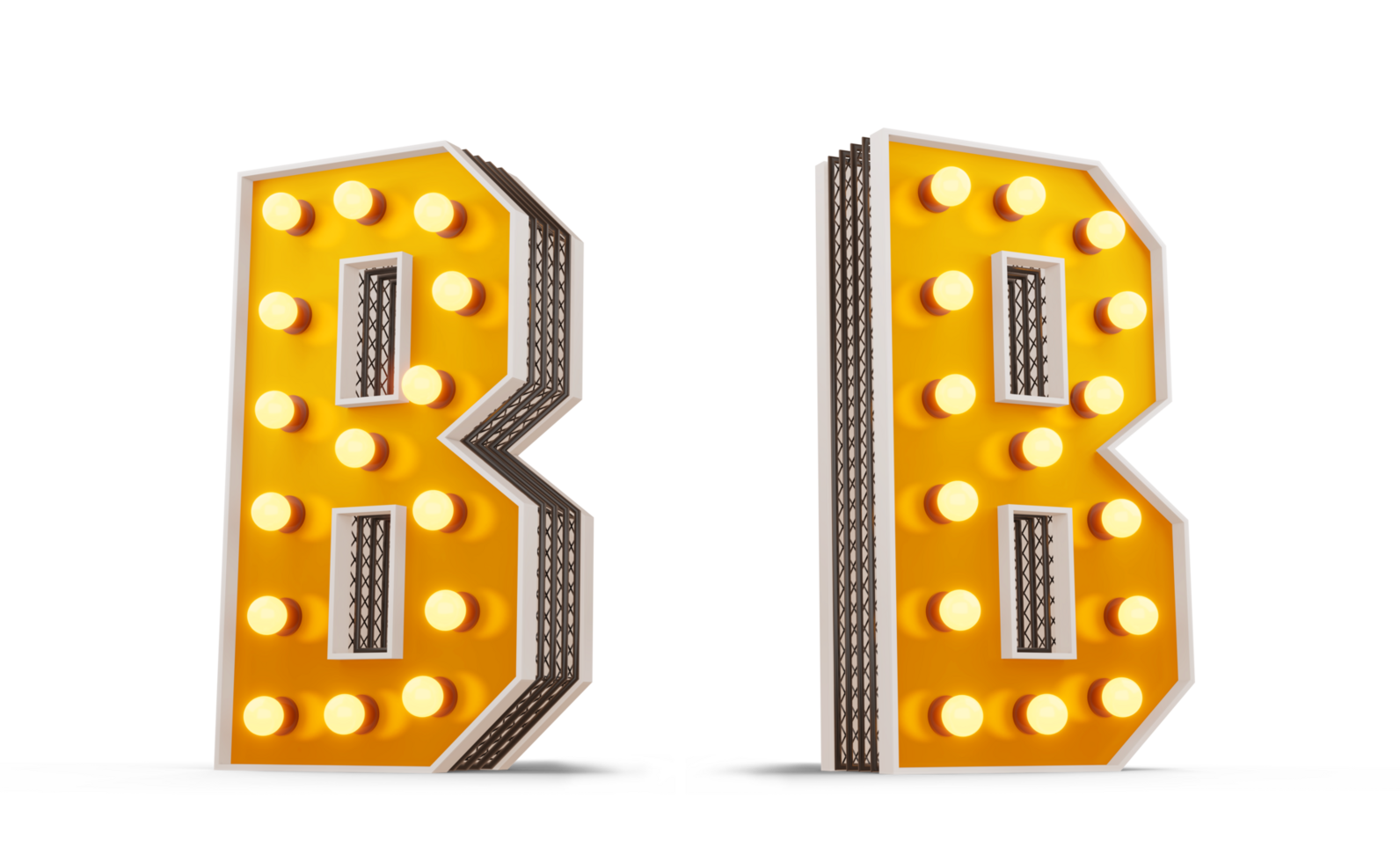 Broadway Stil Licht Birne Alphabet, 3d Rendern png