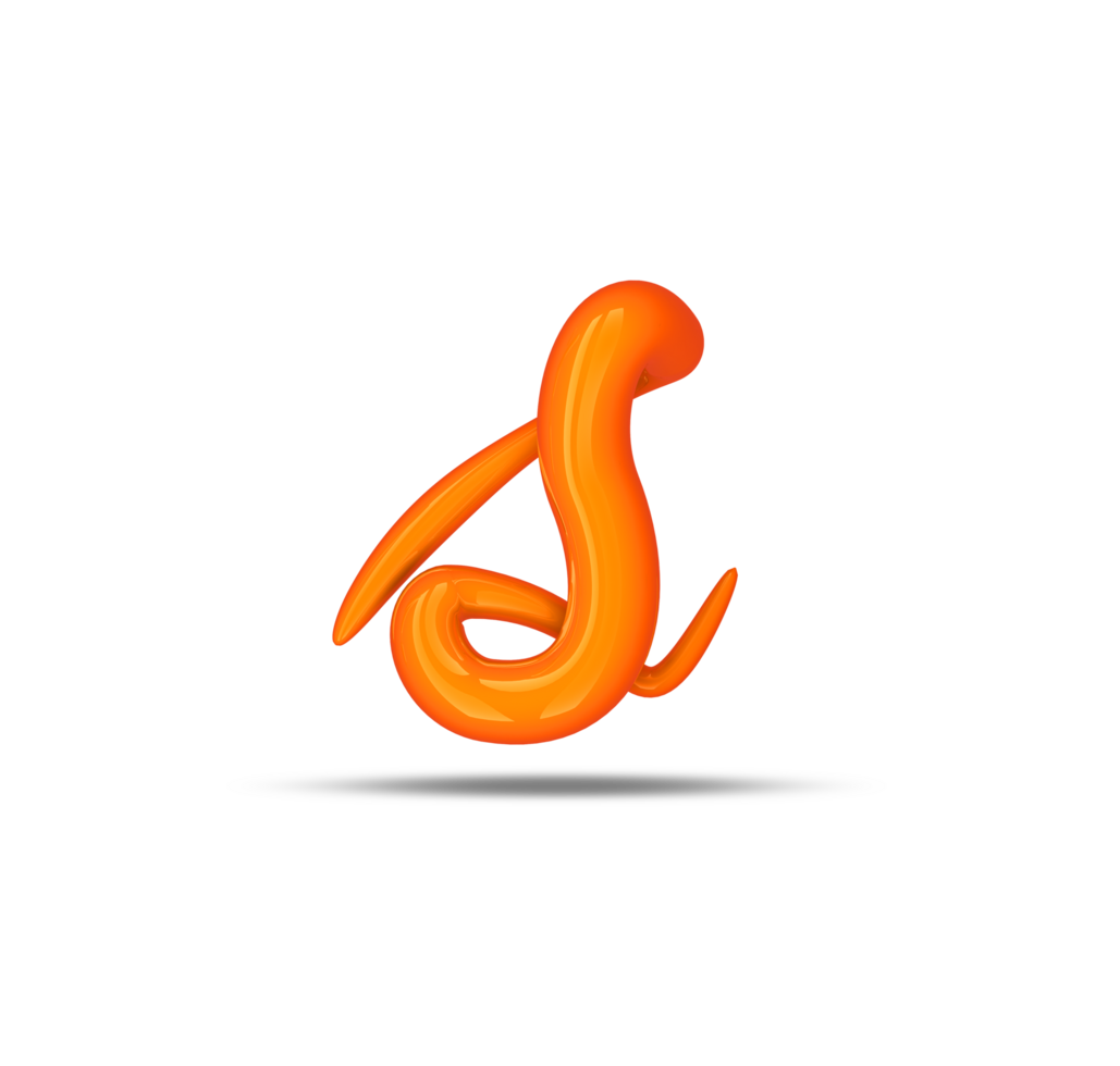 3d alphabet calligraphy style, 3d rendering png