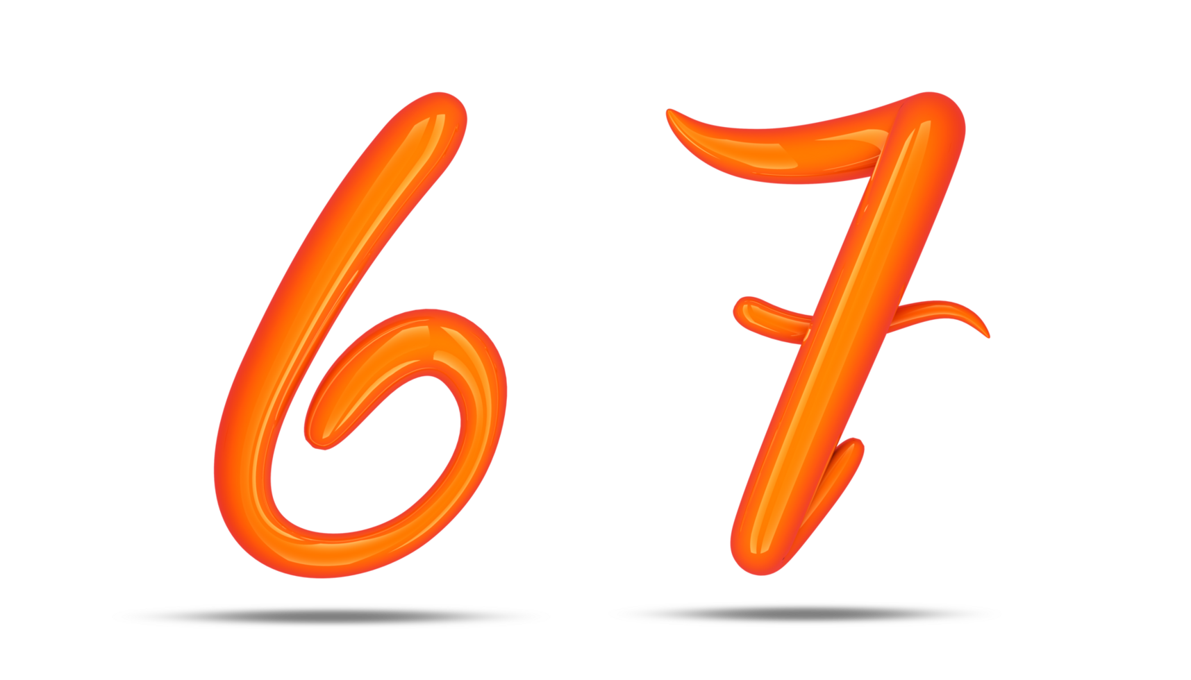 3d number calligraphy style, 3d rendering png