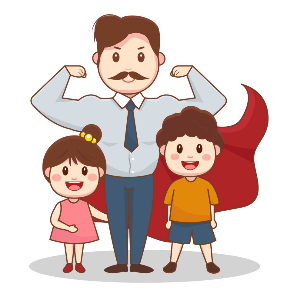 Super Hero Father with His Children png