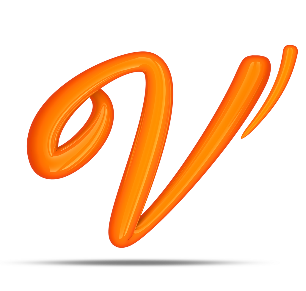 3d alphabet calligraphy style, 3d rendering png